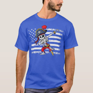Camiseta Halloween Dabbing Pirate Skeleton Engraçado Americ