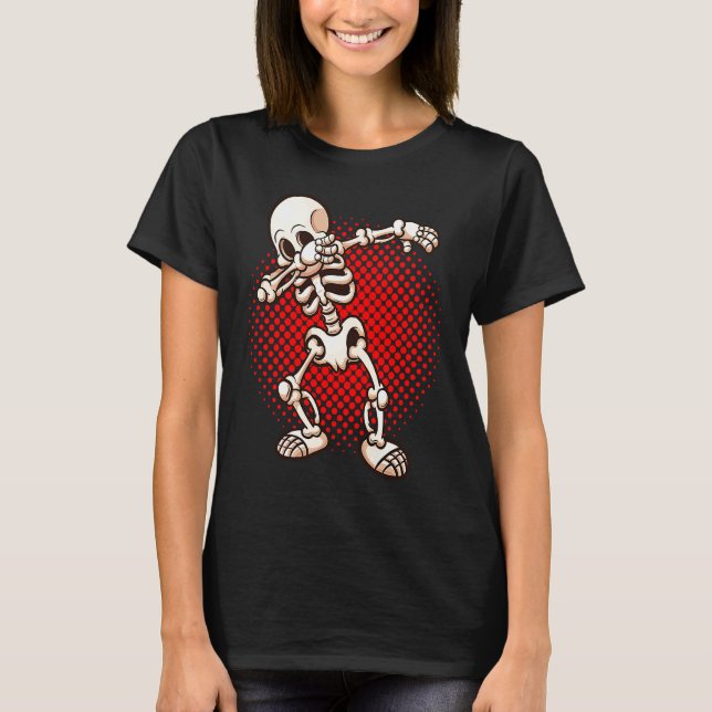 Camiseta Halloween Dabbing Skeleton Dab Undead Easy Costume (Frente)
