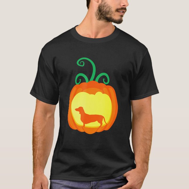 Camiseta Halloween Dachshund Dog Dachshund Halloween Lanter (Frente)
