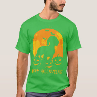 Camiseta Halloween Dachshund Jack O Lanterna Cachorro Pumpk