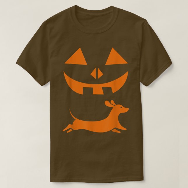 Camiseta Halloween Dachshund Pumpkin Jackolantern Dog Lover (Frente do Design)