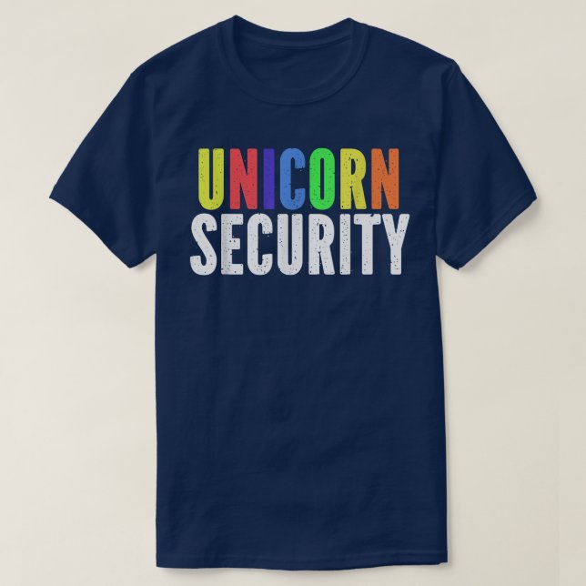 Camiseta Halloween Dad Mom Adult Costume Unicorn Security  (Frente do Design)