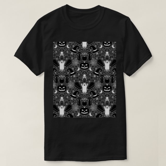 Camiseta Halloween Damask Graphic (Frente do Design)