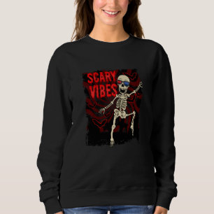 Camiseta Halloween Dançando Caveira Assustadora Vibes Spook