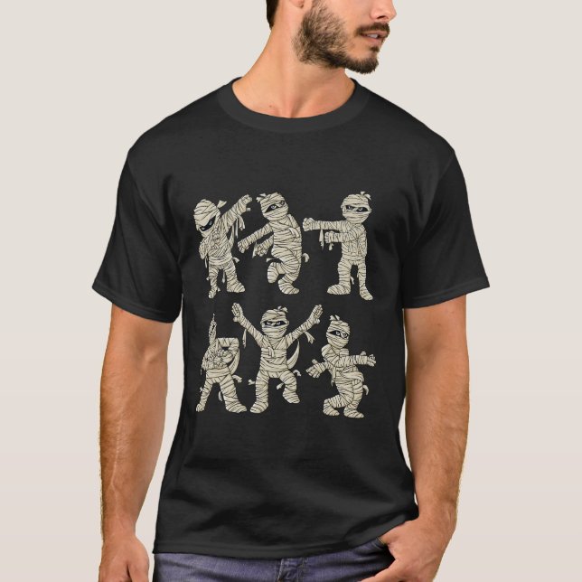 Camiseta Halloween Dançando Mamãe Desafio da Dança Meninas (Frente)