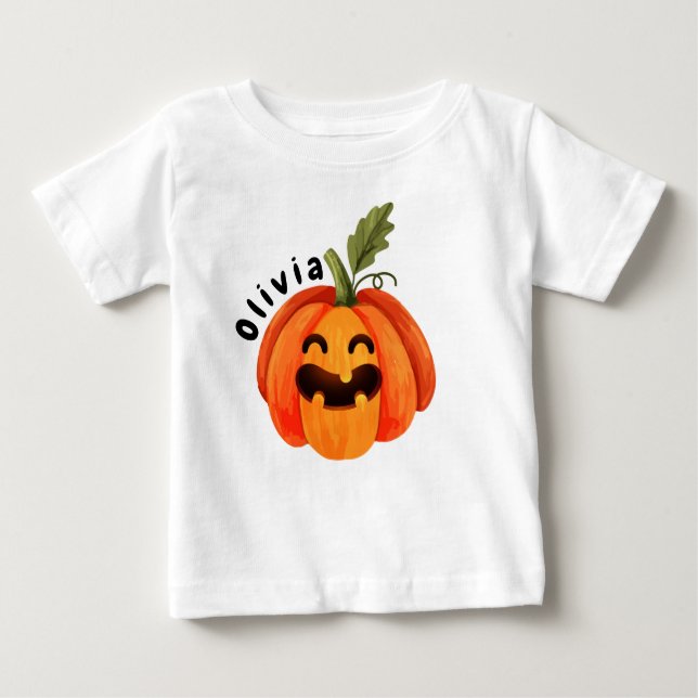 Camiseta Halloween de abóbora personalizado (Frente)