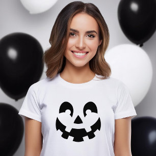 Camiseta Halloween De Abóbora Simples E Esculpida
