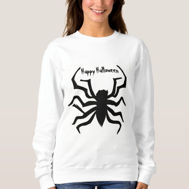 Camiseta Halloween de aranha e crânio (Frente)