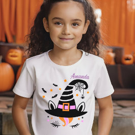 Camiseta Halloween de bruxa de Unicórnio Bonita Personaliza