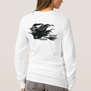 Camiseta Halloween de bruxa malvada de gato preto