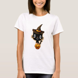 Camiseta Halloween de bruxa-negra