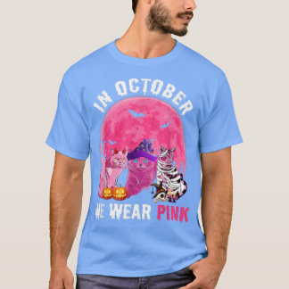 Camiseta Halloween De Bruxas De Gato Em Outubro Vestimos Ma