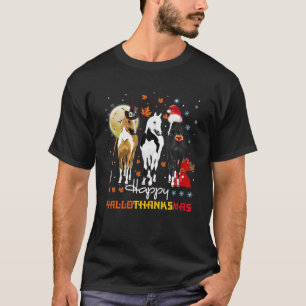 Camiseta Halloween De Cavalo E Feliz Hallotha De Feliz Nata