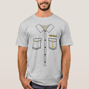 Camiseta Halloween de fantasia uniforme do capitão de barco