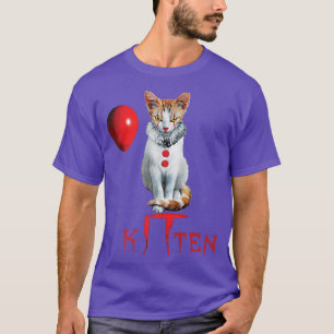 Camiseta Halloween De Gatinho De Gato De Palhaço 