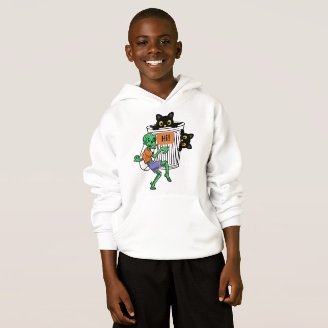 Camiseta Halloween De Gato Assustado (Frente Completa)