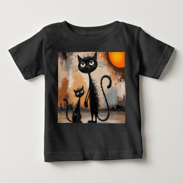 Camiseta Halloween de Gato Pequeno (Frente)