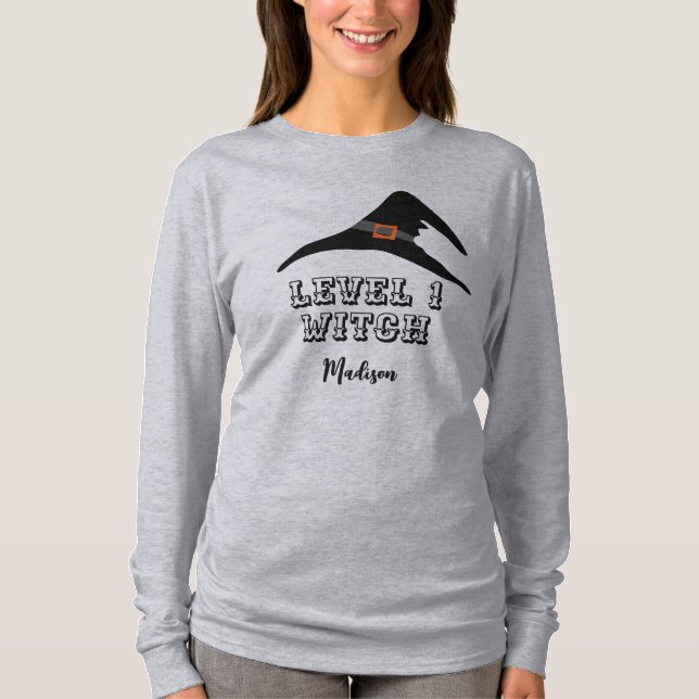 Camiseta Halloween de nome e texto personalizado (Frente)