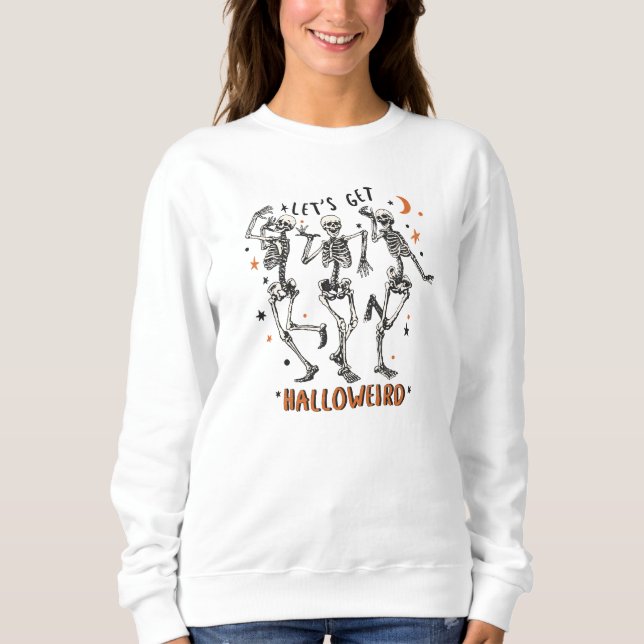 Camiseta Halloween de Skeleton Dançante (Frente)