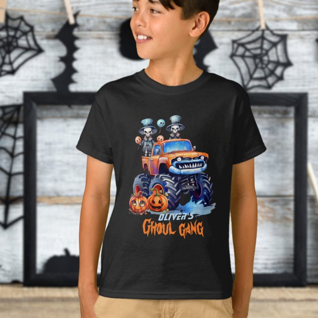 Camiseta Halloween de Truck Monster Gang de Combinação Pers (Criador carregado)