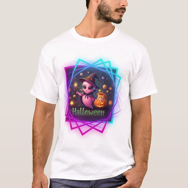 Camiseta Halloween design with ghosts (Frente)