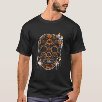 Camiseta Halloween Dia De Los Muertos Morto Mexicano Sugar