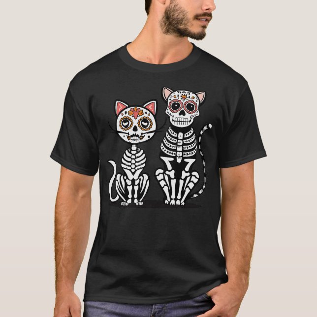 Camiseta Halloween Dia de los Muertos Sugar Skull Skeleton  (Frente)
