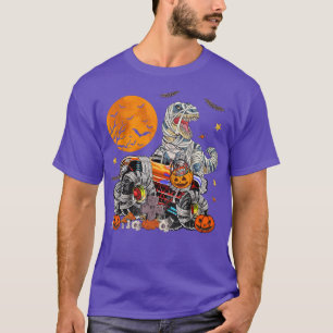 Camiseta Halloween Dinossaur Monster Truck Boys Skeleton Ri