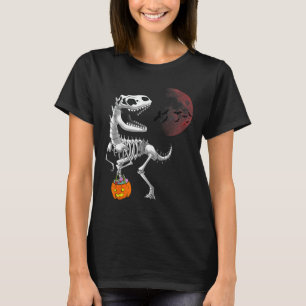 Camiseta Halloween Dinossaur T Rex Skeleton Garotos Assusta