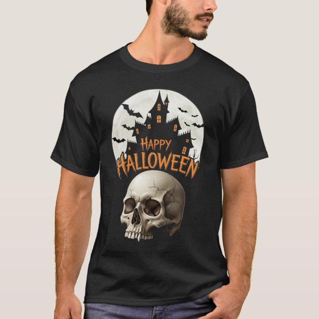 Camiseta Halloween do castelo assombrado (Frente)