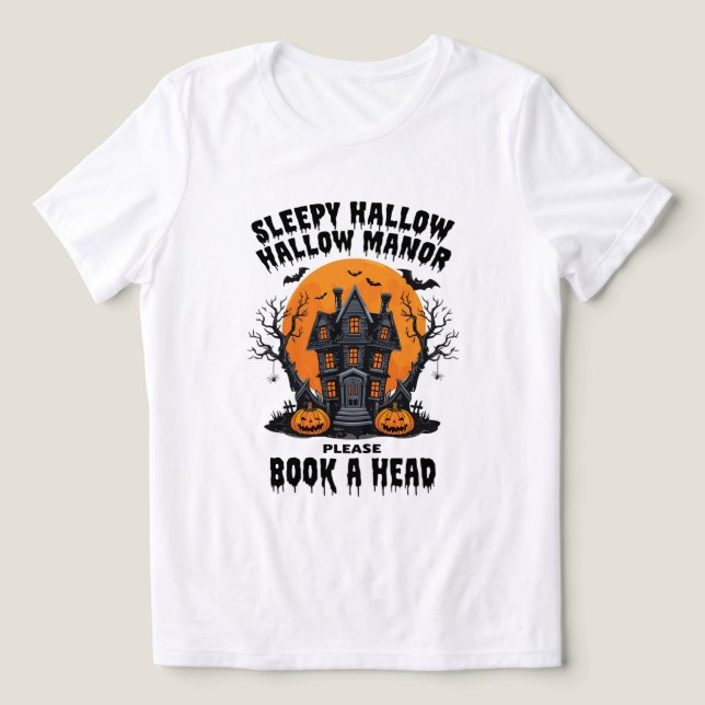 Camiseta Halloween do Halloween Sleepy Manor Assombrado (Design frontal)