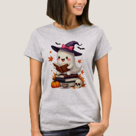 Camiseta Halloween do Livro de Leitura da Bruxa Bonita