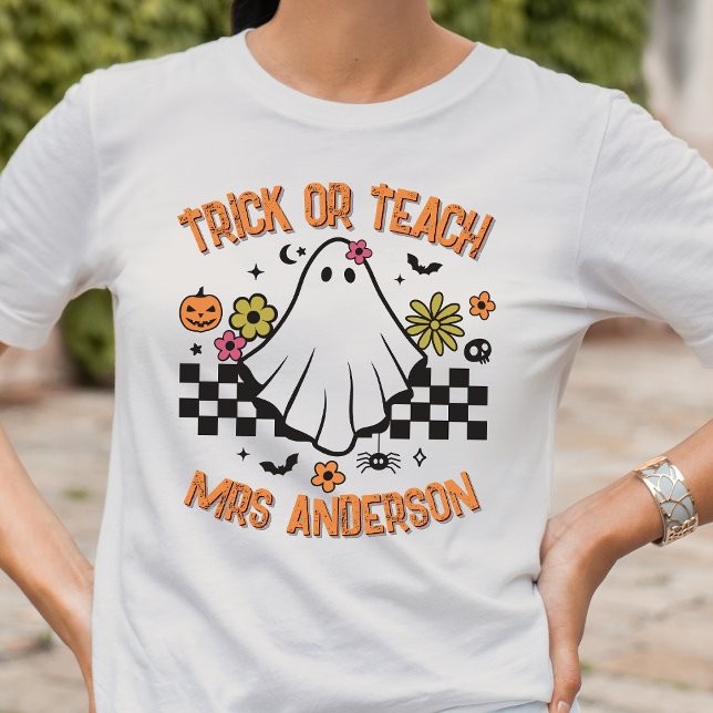 Camiseta Halloween do professor fantasma retrô-fantasma do  (Criador carregado)