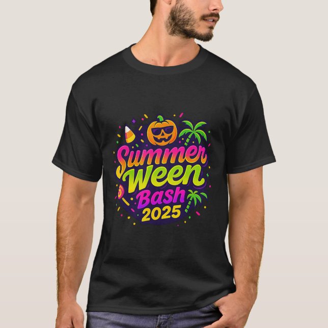 Camiseta Halloween do Skeleton Beach Party Sh 2025 (Frente)