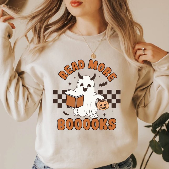 Camiseta Halloween Doodles Ghost Books Amantes (Halloween Doodles Ghost Books Lovers Sweatshirt)