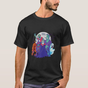 Camiseta Halloween Dracula Witch Zombie Frankenstein Werewo