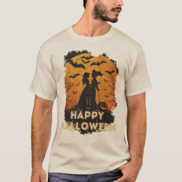 Camiseta Halloween-Duo im Mondlicht