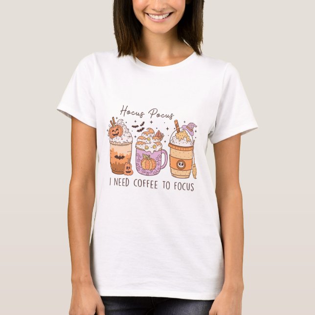 Camiseta Halloween e Café (Frente)