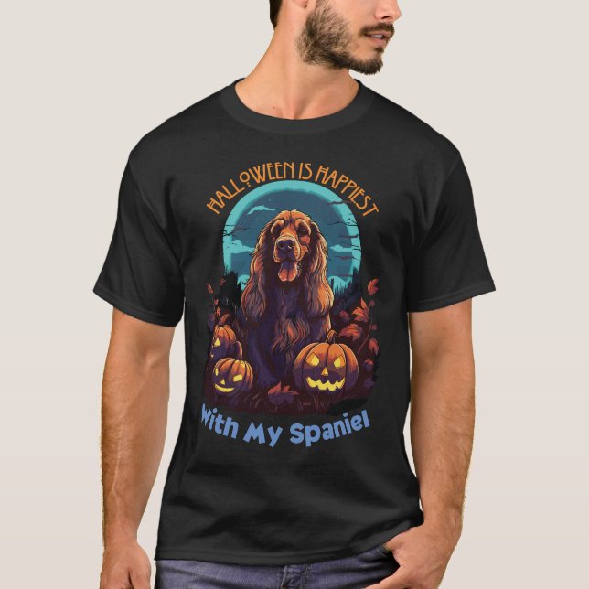 Camiseta Halloween É Mais Feliz Com Meu Espanhol (Frente)