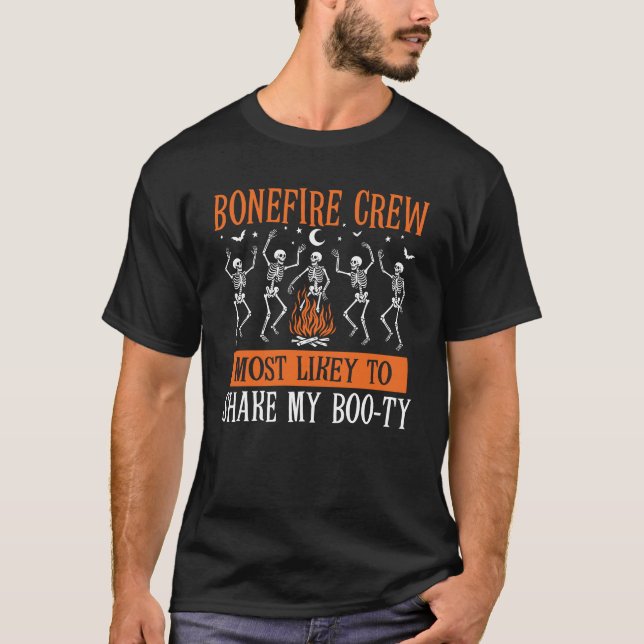 Camiseta Halloween É Mais Provável Agrupar Esqueleto Corres (Frente)
