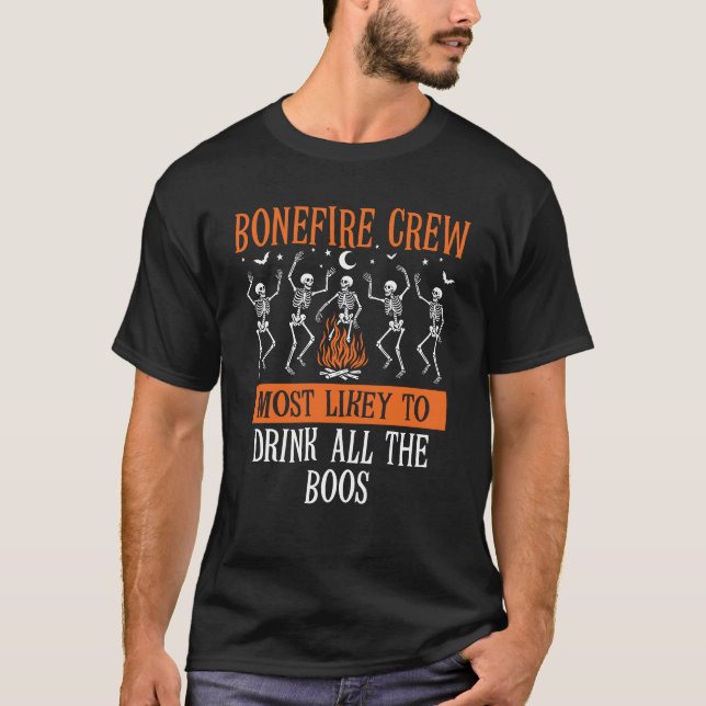 Camiseta Halloween É Mais Provável Agrupar Esqueleto Corres (Frente)