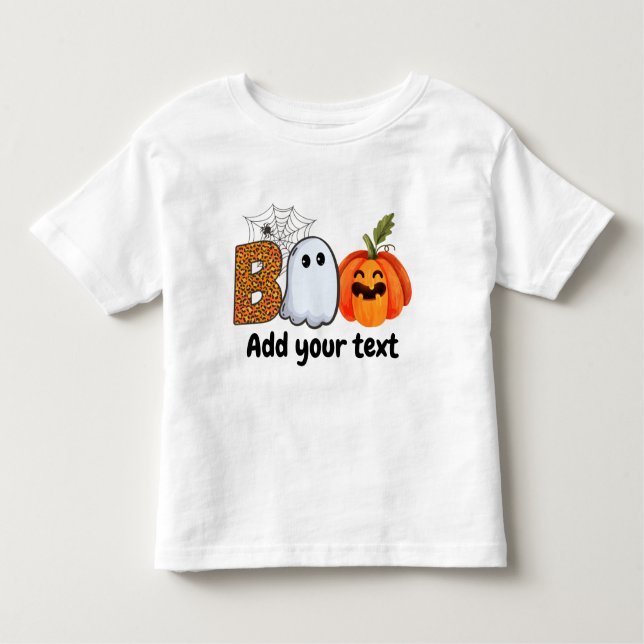 Camiseta Halloween Engraçado Boo Personalizado (Frente)