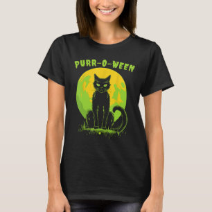 Camiseta Halloween Engraçado Cat Purr-o-entre