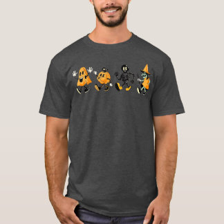 Camiseta Halloween Engraçado Dançando Fantasmas Pumpkin Ske