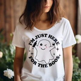 CAMISETA HALLOWEEN ENGRAÇADO ESTOU AQUI PELO FANTASMA DOS B