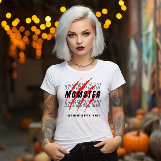 CAMISETA HALLOWEEN ENGRAÇADO MOMSTER DAS MÃES (MOMSTER FUNNY HALLOWEEN MOM SHIRT)