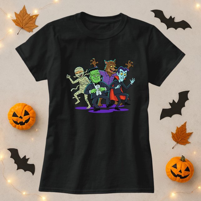 Camiseta Halloween Engraçado Monstros Incorrespondentes (Criador carregado)