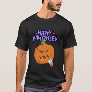 Camiseta Halloween Engraçado Pumpkin Spice Feliz Cicatriz H