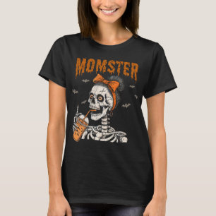 Camiseta Halloween Esqueleto Mãe Divertido Antigo