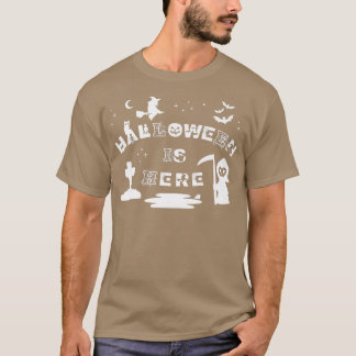 Camiseta Halloween Está Aqui Ghoul Witl Grave Cobwebs T